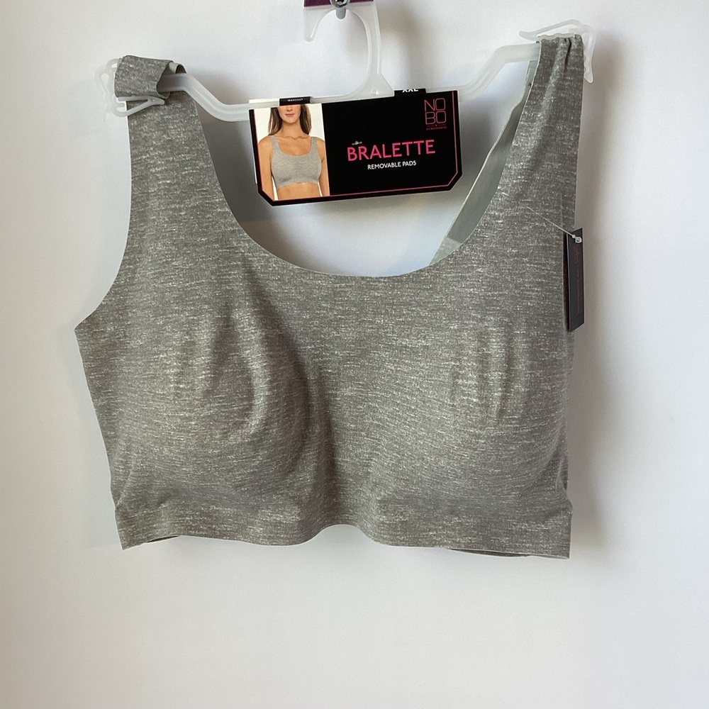 NO BOUNDARIES: grey scoop bralette removable pads XXL